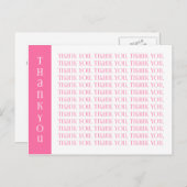 Dank u Moderne roze en witte woorden Briefkaart (Voorkant / Achterkant)