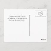 Dank u Moderne roze en witte woorden Briefkaart (Achterkant)