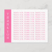 Dank u Moderne roze en witte woorden Briefkaart (Voorkant)