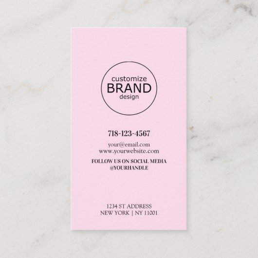 Dank u Moderne Roze Kaart Bedrijfs van de Korting  Klantenkaartje (Achterkant)