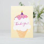 DANK U moderne schattige retro ijs kegelpartij Bedankkaart (Staand voorkant)