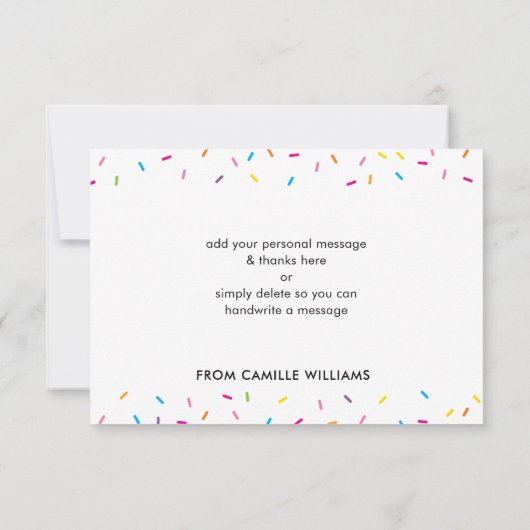 DANK U moderne schattige sprenkels kleurrijk bakke Bedankkaart (Achterkant)