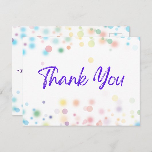 Dank u moderne Schattigee Bubbels Kleurrijk Briefkaart (Voorkant / Achterkant)