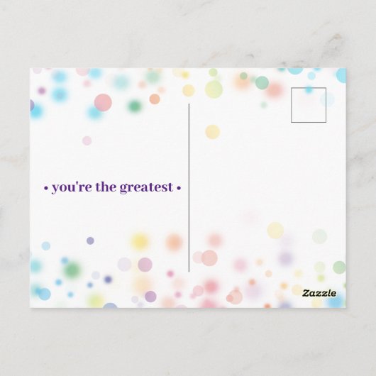 Dank u moderne Schattigee Bubbels Kleurrijk Briefkaart (Achterkant)