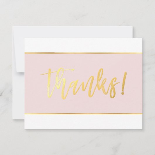 DANK U moderne stijlvolle blush roze goud schrijve Bedankkaart (Voorkant)