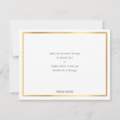 DANK U moderne stijlvolle grijs goud schrijven Bedankkaart (Achterkant)