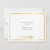 DANK U moderne stijlvolle koninklijk blauw goud sc Bedankkaart (Achterkant)