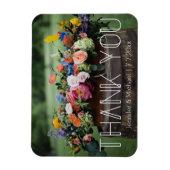 dank u moderne witte typografie foto bruiloft magneet (Verticaal)