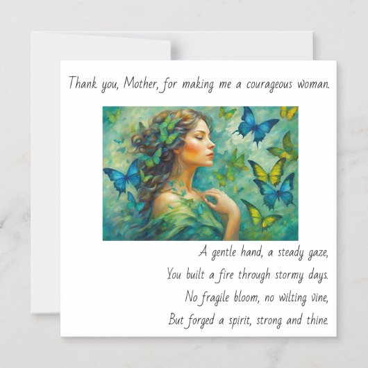 Dank u, Moeder gedicht Magnetische Kaart Magnetische Uitnodiging (Voorkant)