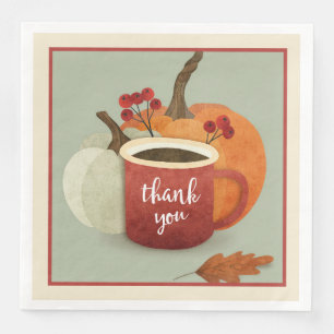 Dank u Mok met pompoen, Thanksgiving Napkins Servetten