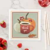 Dank u Mok met pompoen, Thanksgiving Napkins Servetten (Insitu)
