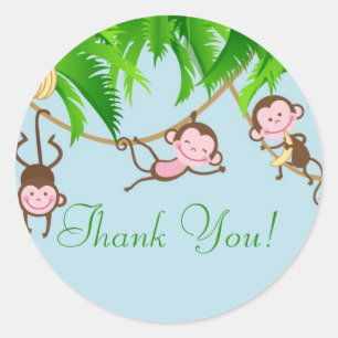Dank u Monkeys Baby shower Sticker
