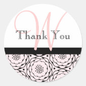 Dank u Monogram Bruiloft Stickers (Voorkant)