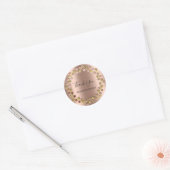 Dank u Monogram Goud Roos Naam Datum Ronde Sticker (Envelop)