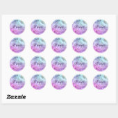 Dank u Monogram Moderne Pastel vloeistof Ronde Sticker (Vel)