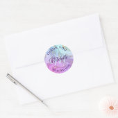 Dank u Monogram Moderne Pastel vloeistof Ronde Sticker (Envelop)