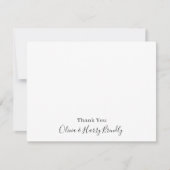 Dank u Monogram Naam White Flat Note Kaart Notitiekaartje (Voorkant)