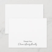 Dank u Monogram Naam White Flat Note Kaart Notitiekaartje (Voorkant / Achterkant)