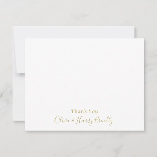 Dank u Monogram Naam White Flat Note Kaart Notitiekaartje (Voorkant)
