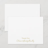 Dank u Monogram Naam White Flat Note Kaart Notitiekaartje (Voorkant / Achterkant)