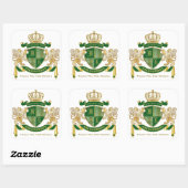 Dank u Monogram Wapenschild Groene Gouden Leeuw Vierkante Sticker (Vel)