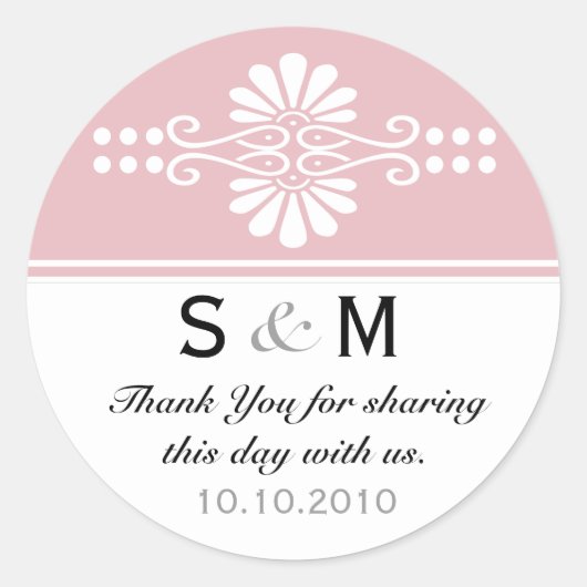 Dank u Monogram Wedding Favor Labels (Voorkant)
