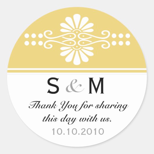 Dank u Monogram Wedding Favor Labels (Voorkant)