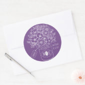 Dank u Monogram Wildflower Boeket Mason Jar Ronde Sticker (Envelop)