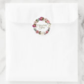 Dank u Moody Floral Waterverf Ronde Sticker (Tas)