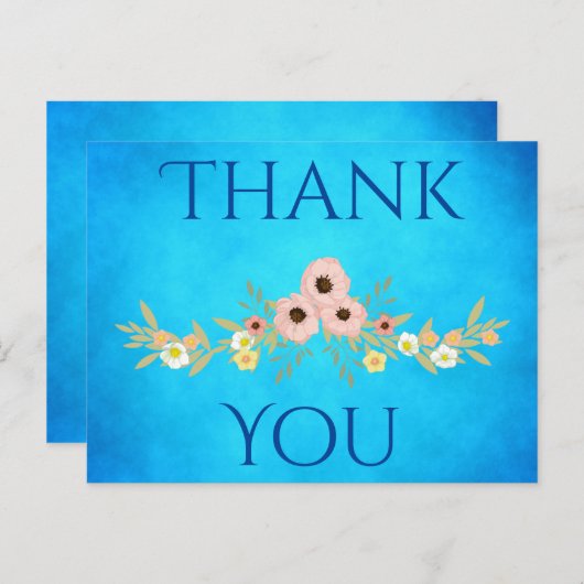 Dank u, mooi blauw briefkaart (Voorkant / Achterkant)