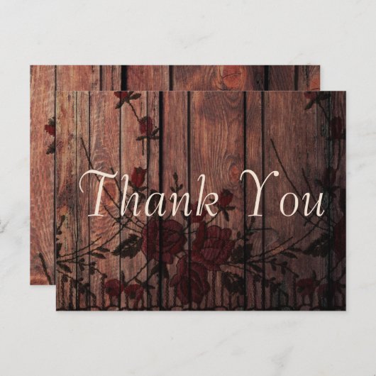 Dank u mooie bloemige nep kant briefkaart (Voorkant / Achterkant)