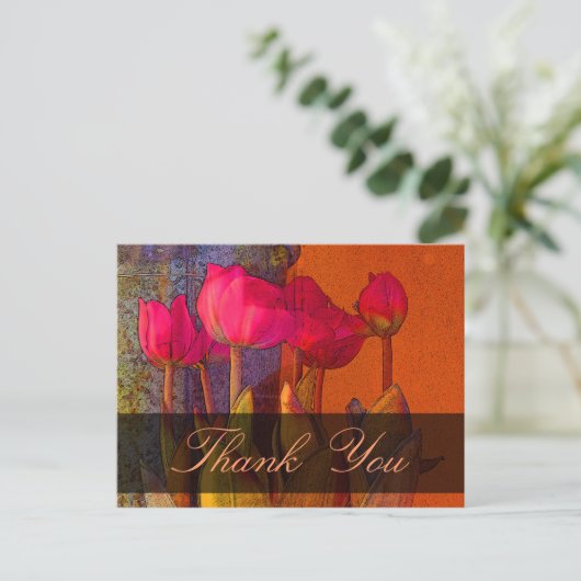 Dank u mooie tulpen briefkaart (Staand voorkant)