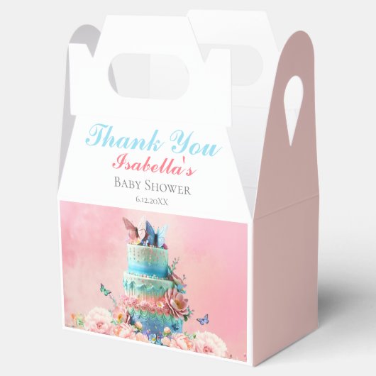 Dank u mooie vlinders tweeling Baby shower Bedankdoosjes (Geopend)