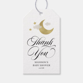 Dank u Moon Stars Baby shower Gold Cadeaulabel