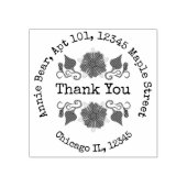 Dank u Morning Glories met retouradres Rubberstempel (Afrduk)