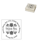 Dank u Morning Glories met retouradres Rubberstempel (Gestempeld)