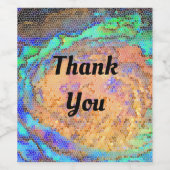 Dank u Mosaic Tegel Abalone Shell appreciation Wijn Etiket (Enkel label)