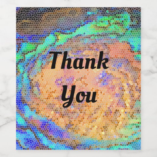 Dank u Mosaic Tegel Abalone Shell appreciation Wijn Etiket (Enkel label)