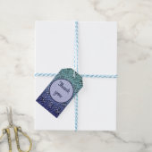 Dank u Mozaïek Tegel Blauw Dankbaarheid Cadeaulabel (Met Touw)