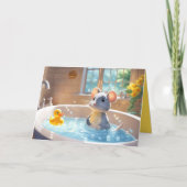 Dank u muis in bubbelbad kaart (Voorkant)