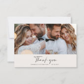 Dank u multi foto Bruiloft modern minimaal grijs Bedankkaart (Voorkant)