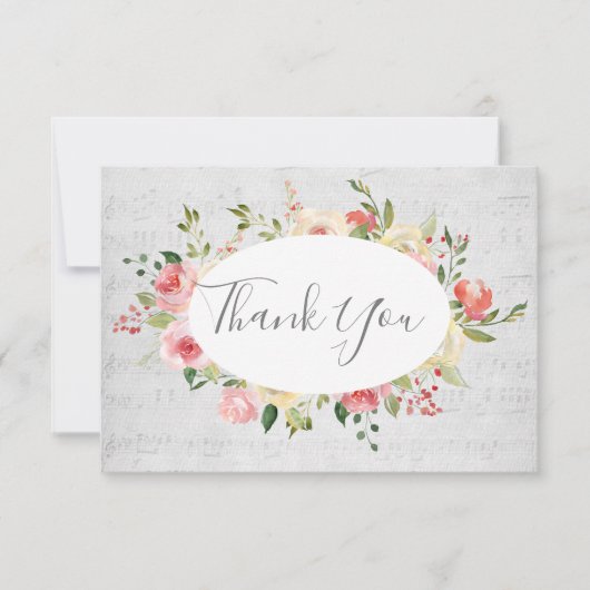 Dank u muziek achtergrond kaart (Voorkant)