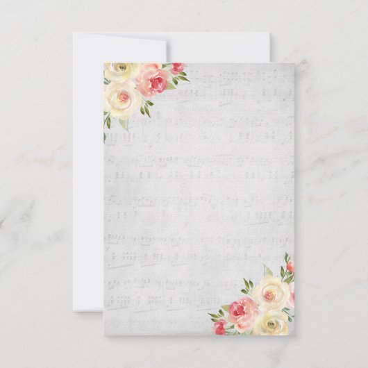 Dank u  muziek achtergrond kaart (Achterkant)