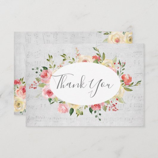 Dank u muziek achtergrond kaart (Voorkant / Achterkant)