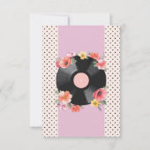 Dank u Muziek Record Bruiloft Bloemen 1950's Bloem Bedankkaart (Achterkant)