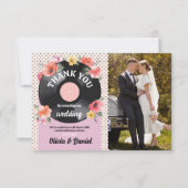 Dank U Muziek Record Huwelijk Bloemstuk 1950s Afbe Bedankkaart (Voorkant)