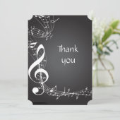 Dank u Muzieknoten achtergrond Kaart (Staand voorkant)