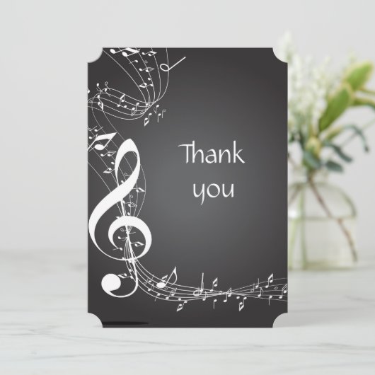 Dank u Muzieknoten achtergrond Kaart (Staand voorkant)