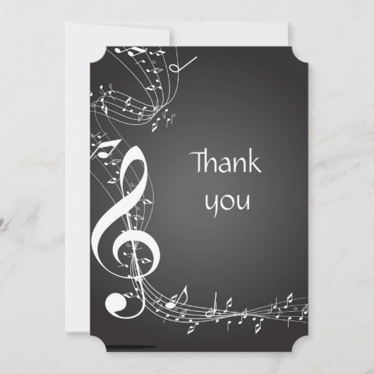 Dank u Muzieknoten achtergrond Kaart (Voorkant)