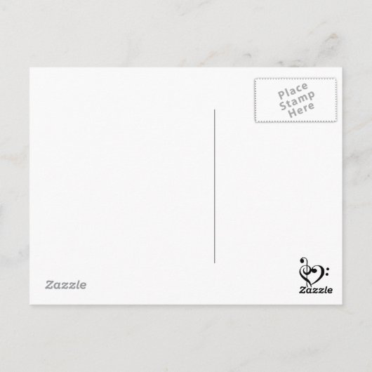 Dank u muzikaal hart briefkaart (Achterkant)